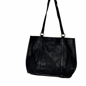 Margot Ariel Double Handle Bag, EUC, Black Pebbled Leather